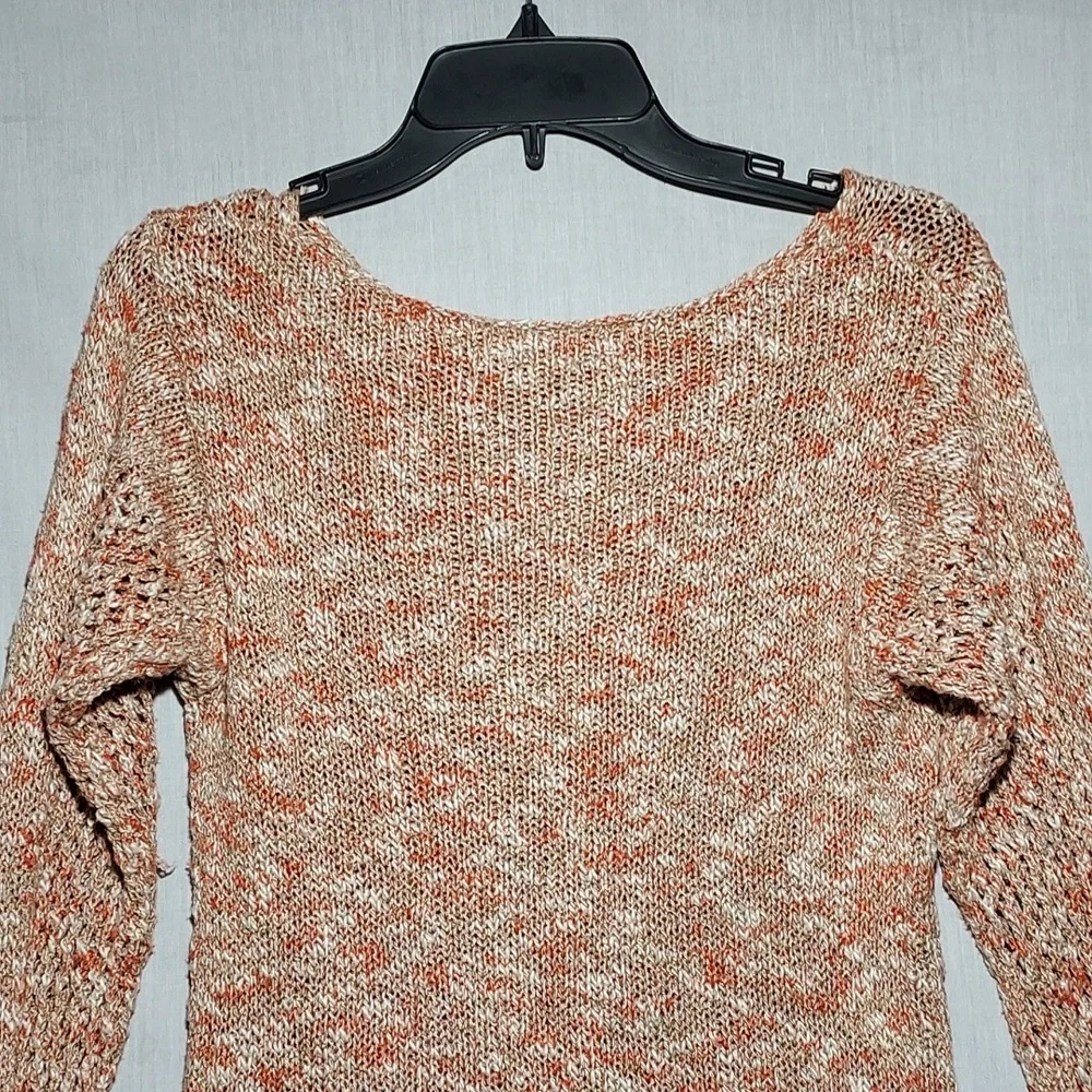 Lafayette 148 cotton/linen blend open knit sweater‎ women's size small